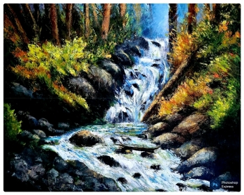  painting titled Waterfall 