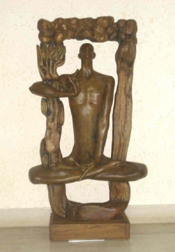 Wood & Fibreglass painting titled The Three Worlds within Me