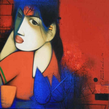 arcylic on canvas  painting titled The Beauty of Childhood II