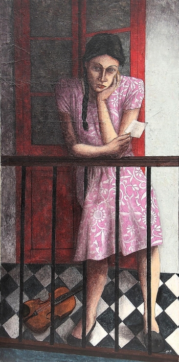 Tempera on canvas painting titled After the letter