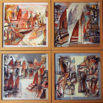 Acrylic on Canvas painting titled Kashi I-IV