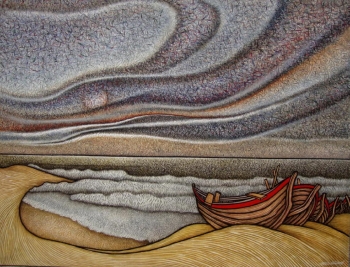 Acrylic on Canvas painting titled A Peaceful Seaside
