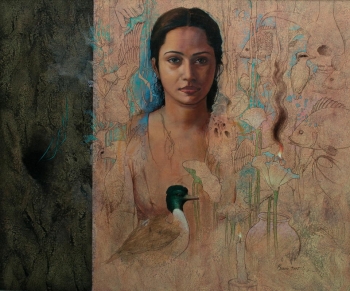 Arcylic on canvas painting titled Experiencing serenity II