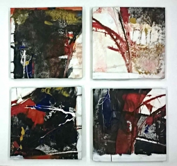 Acrylic on Canvas painting titled Shades of Music I - IV