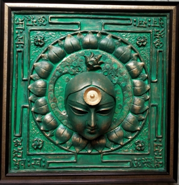 Relief on Fibreglass painting titled Durga I