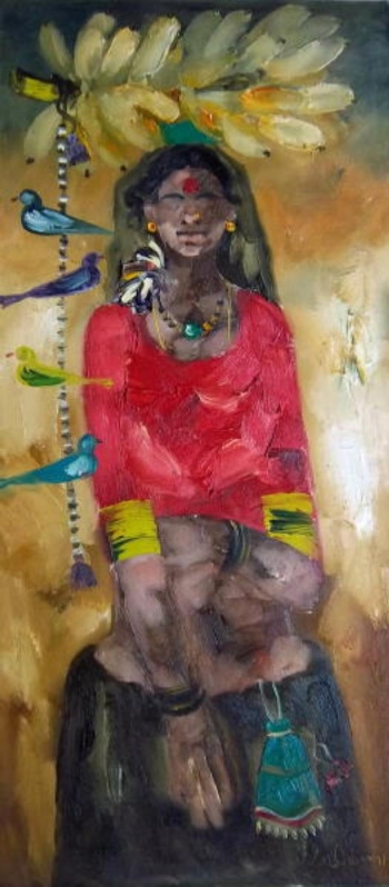 oil on canvas painting titled Flavours of an Indian Fair III