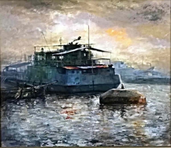 Acrylic on Canvas painting titled The Jetty