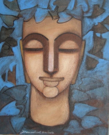 Acrylic on Canvas painting titled The Young Monk II