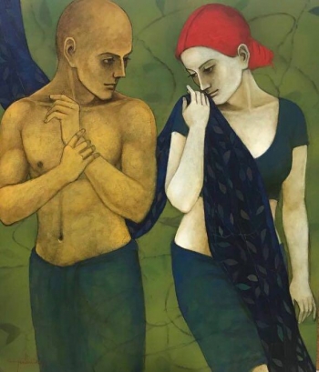 Acrylic on Canvas painting titled An Irresistible Attraction I