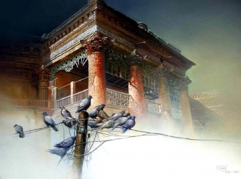 Oil & Acrylic on Canvas painting titled Tales of Heritage