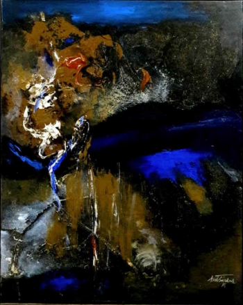 Acrylic on Canvas painting titled The Magic of Midnight Blue