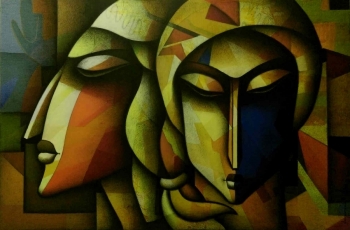 Mixed media on canvas painting titled  Nothing but Love