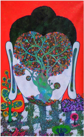 Acrylic on Canvas painting titled The Bodhi Tree