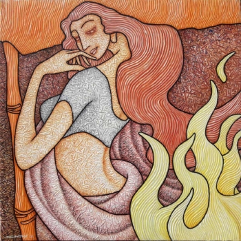 Acrylic on canvas painting titled Her Elegant Beauty