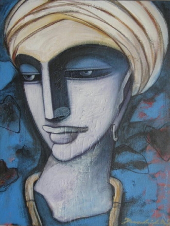 Acrylic on Canvas painting titled The Young Monk III