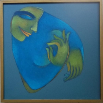 Acrylic on canvas painting titled Communication VIII