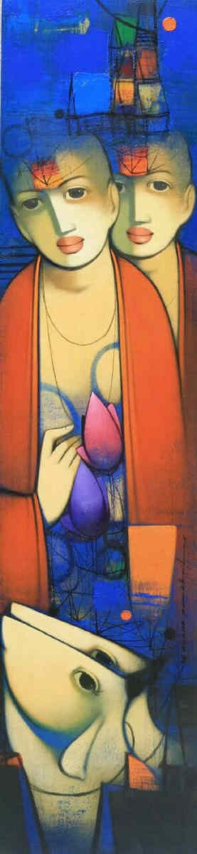 Acrylic on Canvas painting titled Family II