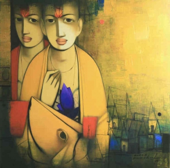 Acrylic on Canvas painting titled Young Innocence III