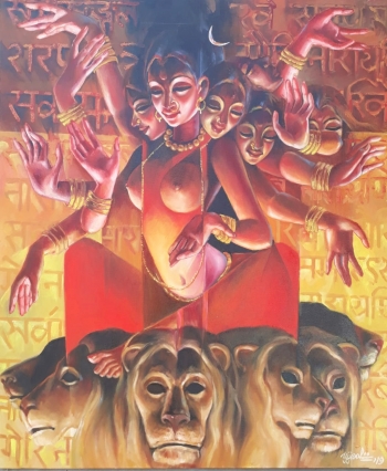 Acrylic on Canvas painting titled The Supreme Goddess
