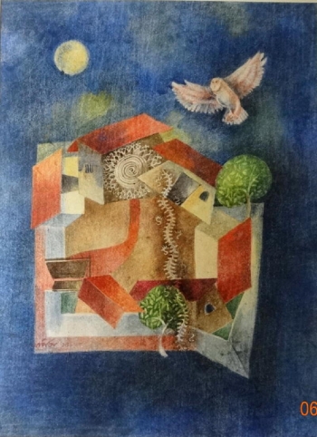 Watercolor on Paper painting titled Visit of the Goddess