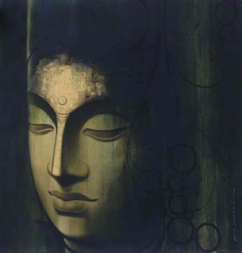 arcylic on canvas painting titled The blessed one I