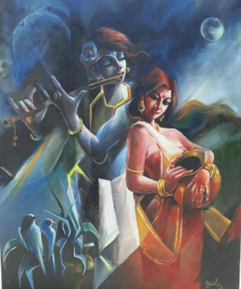 Acrylic on Canvas painting titled A Memorable Love