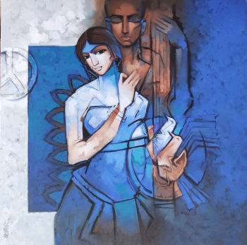 Acrylic on Canvas painting titled The Music of Love