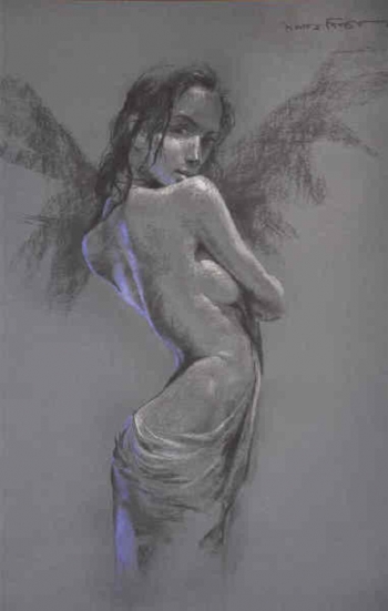 Soft Pastel on Paper painting titled A Flirtatious Beauty- I