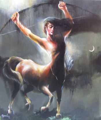 Acrylic on Canvas painting titled Sagittarius I
