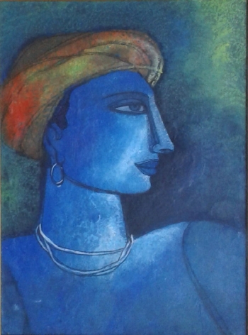 Acrylic on Canvas painting titled An Indian Tribal