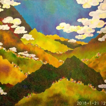 Oil on Canvas painting titled Paradise after the Rains