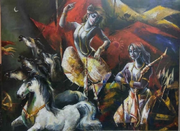 Oil & Acrylic on Canvas painting titled The Revelation of Truth