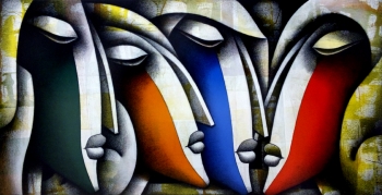 Mixed Media painting titled An Ethereal Love