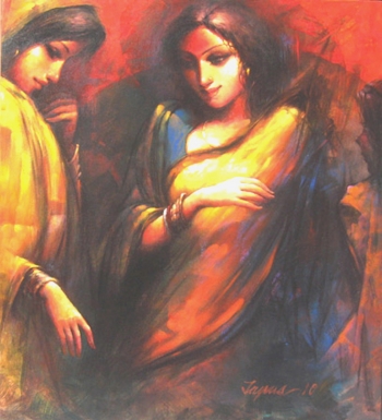 Acrylic on Canvas painting titled Intimate Conversations