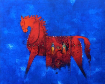 Acrylic on linen painting titled Celebrating Divinity