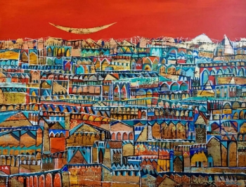 Acrylic on Canvas painting titled My City