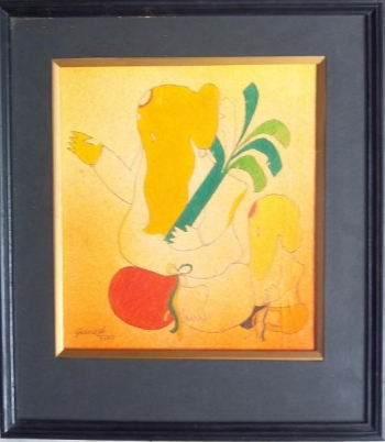 Watercolor on paper painting titled Ganesha II