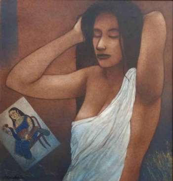 Acryllic on Canvas painting titled After the Bath