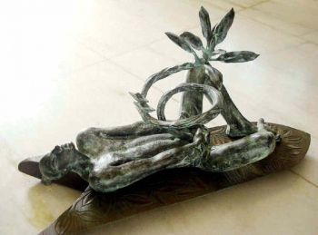 Bronze painting titled Emerging Soul I