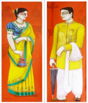 Acrylic on canvas painting titled All Dressed up