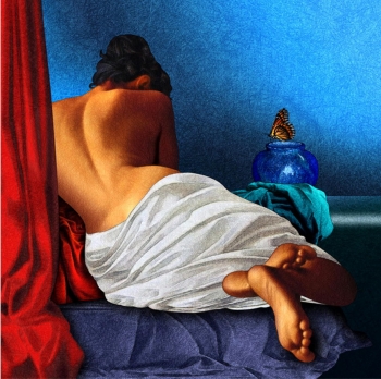 Mixed media on canvas painting titled The Butterfly II