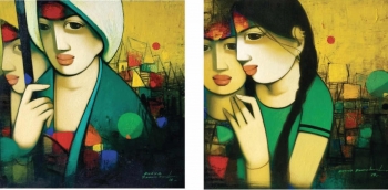 Acrylic on Canvas painting titled The Beauty of Childhood I & II (20x20 each)