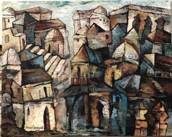 Acrylic on Canvas painting titled The Silent City I