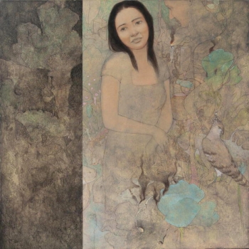 Arcylic on canvas painting titled A beautiful planet