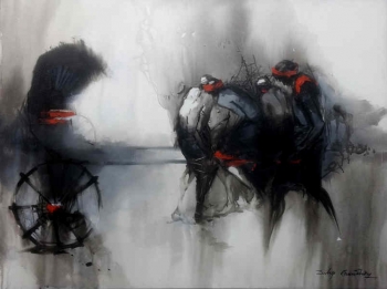 Acrylic on Canvas painting titled Courageous Crusaders XI