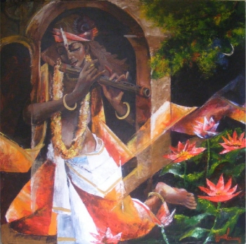 Acrylic on Canvas painting titled His Mesmerising Melody