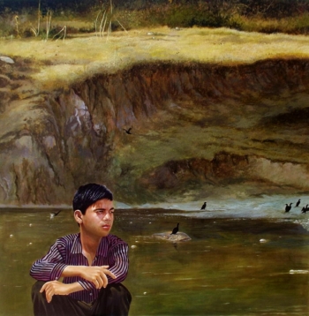 Acrylic on Canvas painting titled Deep River Valley