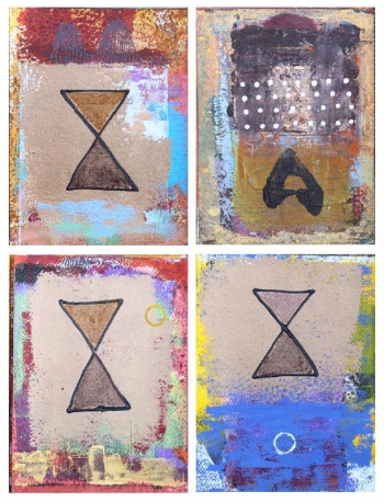 Mixed media on Paper painting titled Abstract V- VIII