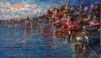 Acrylic on Canvas painting titled Vibrations of Divinity