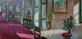 Oil on Canvas painting titled Welcome to My Sunlit Abode